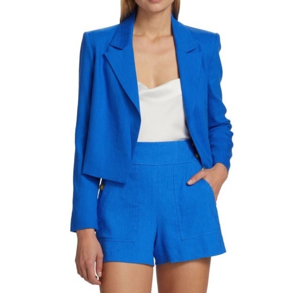 Alice + Olivia Electric Blue Cropped Blazer